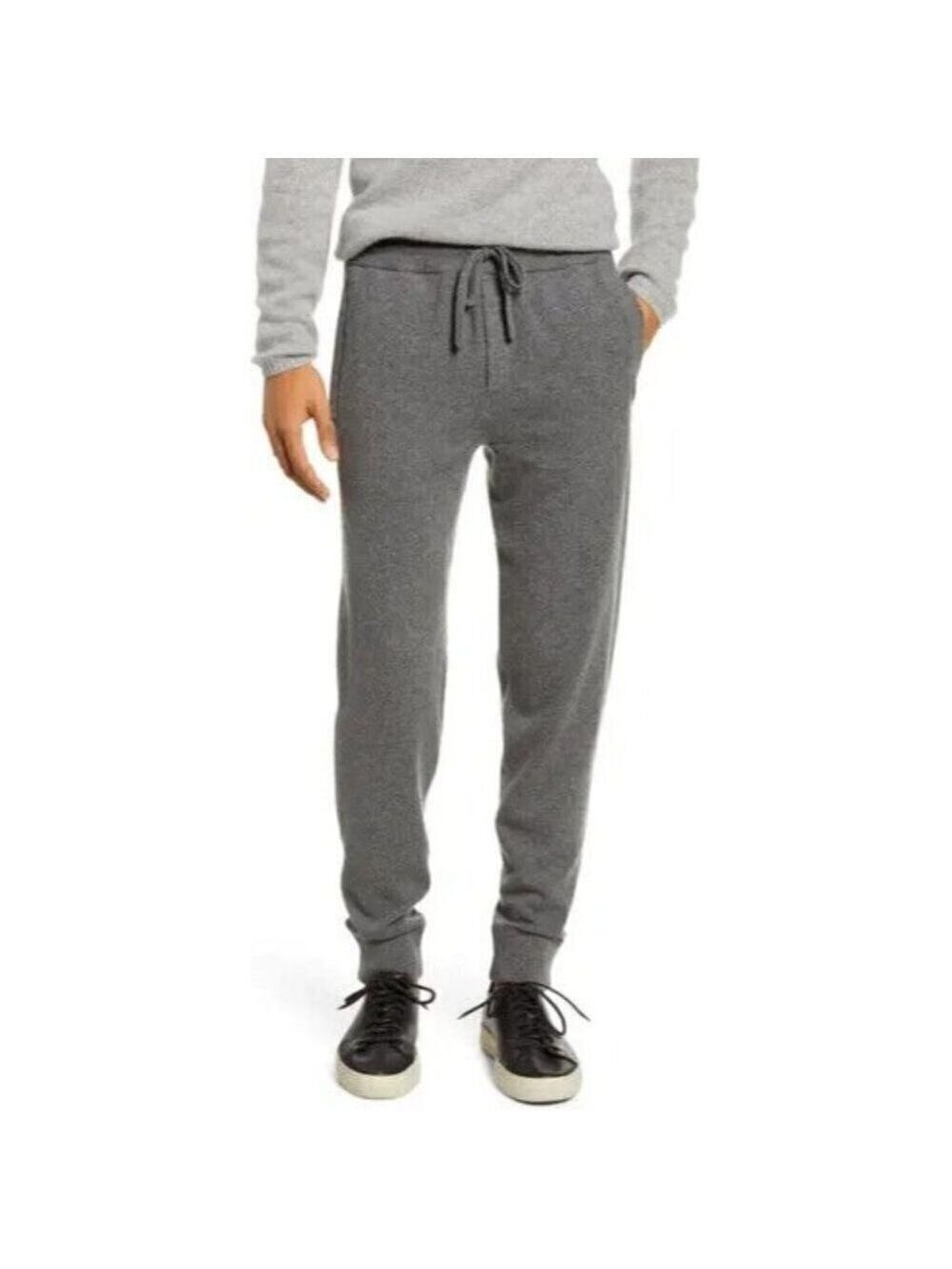 VINCE men gray sweatpants sz Xlarge jogger cotton cashmere side stripe